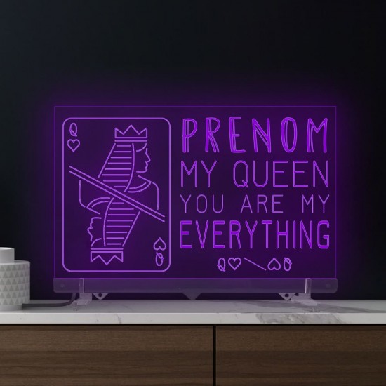 Znak podświetlany QUEEN RGB z przezroczystej plexi