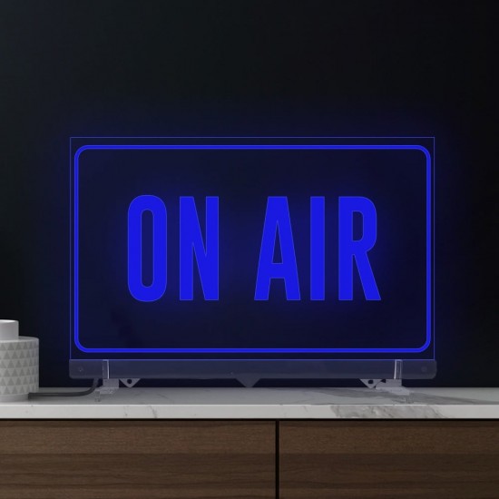 Znak podświetlany ON AIR CADRE RGB w przezroczystej prostokątnej plexi