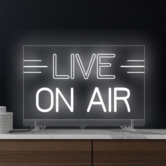 ON AIR LIVE Znak podświetlany RGB z przezroczystej plexi