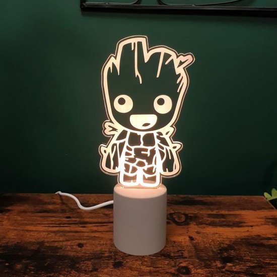 Lampa deco GROOT z plexi z betonową podstawą LED